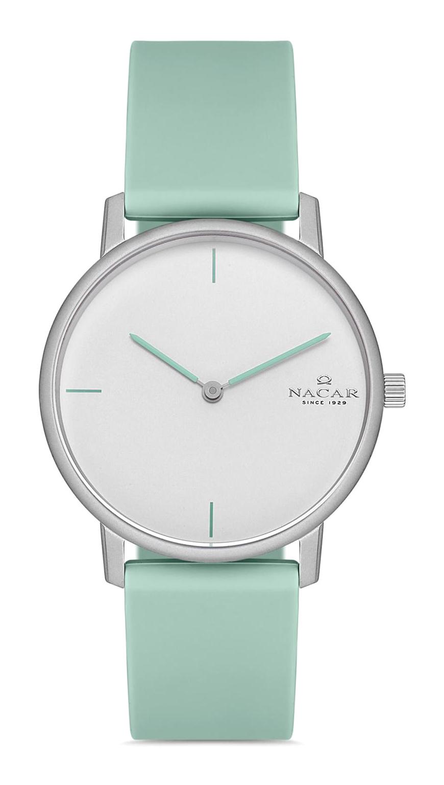 Nacar NC17-3920673-ASS6 35 mm Yeşil Silikon Kordon Analog Kadın Kol Saati