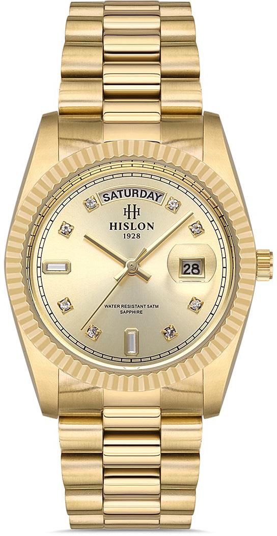 Hislon QL122G-08SG 36 mm Altın Çelik Kordon Analog Kadın Kol Saati