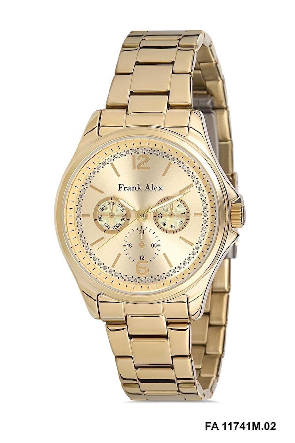 Frank Alex FA.11741M.02 36 mm Altın Metal Kordon Analog Kadın Kol Saati