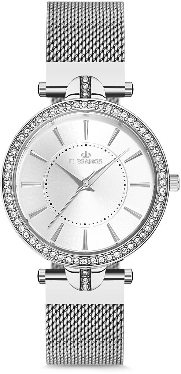 Elegangs EL2435.1 32 mm Gri Çelik Kordon Analog Kadın Kol Saati