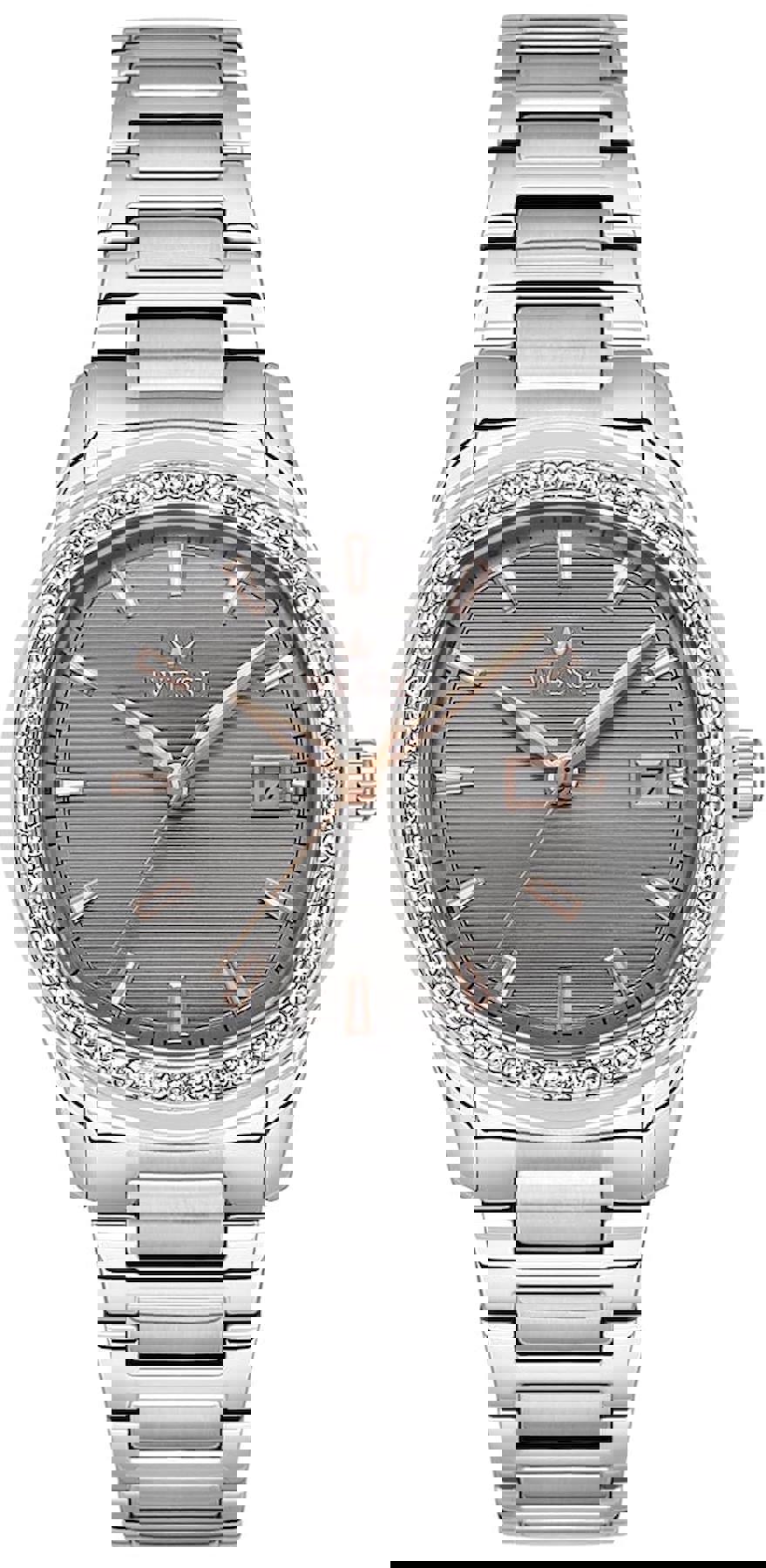 Wesse WWL303306 Takvimli 36 mm Gri Çelik Kordon Analog Kadın Kol Saati