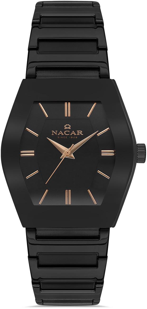 Nacar NC36-391046-BBRM 34 mm Siyah Çelik Kordon Analog Kadın Kol Saati