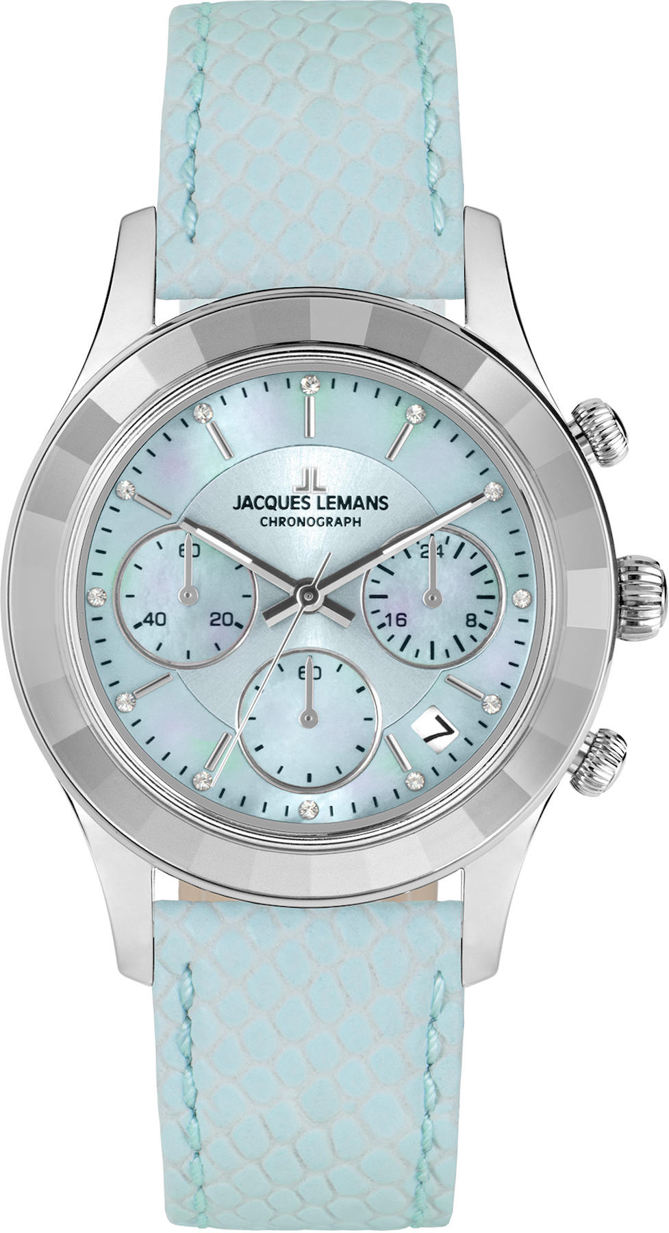 Jacques Lemans 1-2151C Takvimli 38 mm Mavi Deri Kordon Analog Kadın Kol Saati