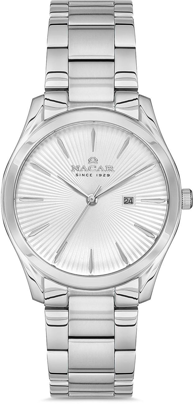 Nacar 33-396892-AWM Takvimli 35 mm Gri Metal Kordon Analog Kadın Kol Saati