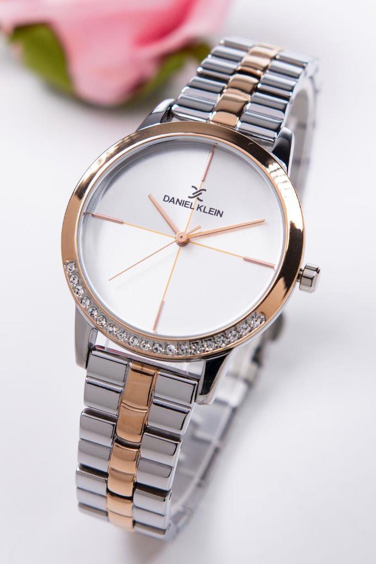 Daniel Klein LK12933-6 34 mm Altın-Gri Metal Kordon Analog Kadın Kol Saati