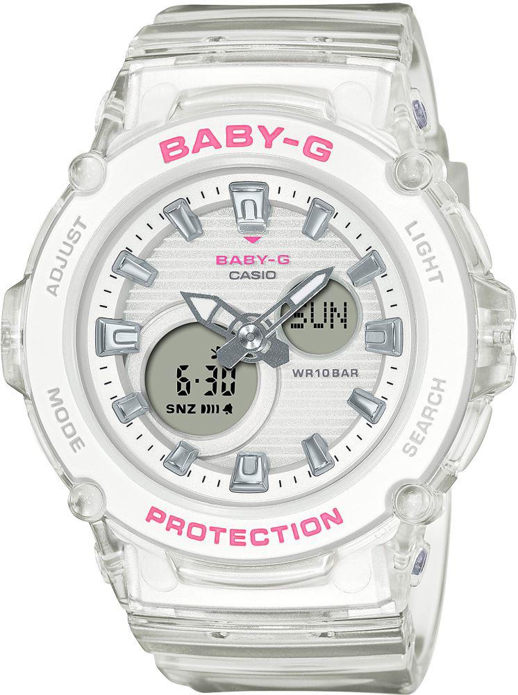 Casio BGA-270S-7A Takvimli 43 mm Beyaz Silikon Kordon Analog Kadın Kol Saati