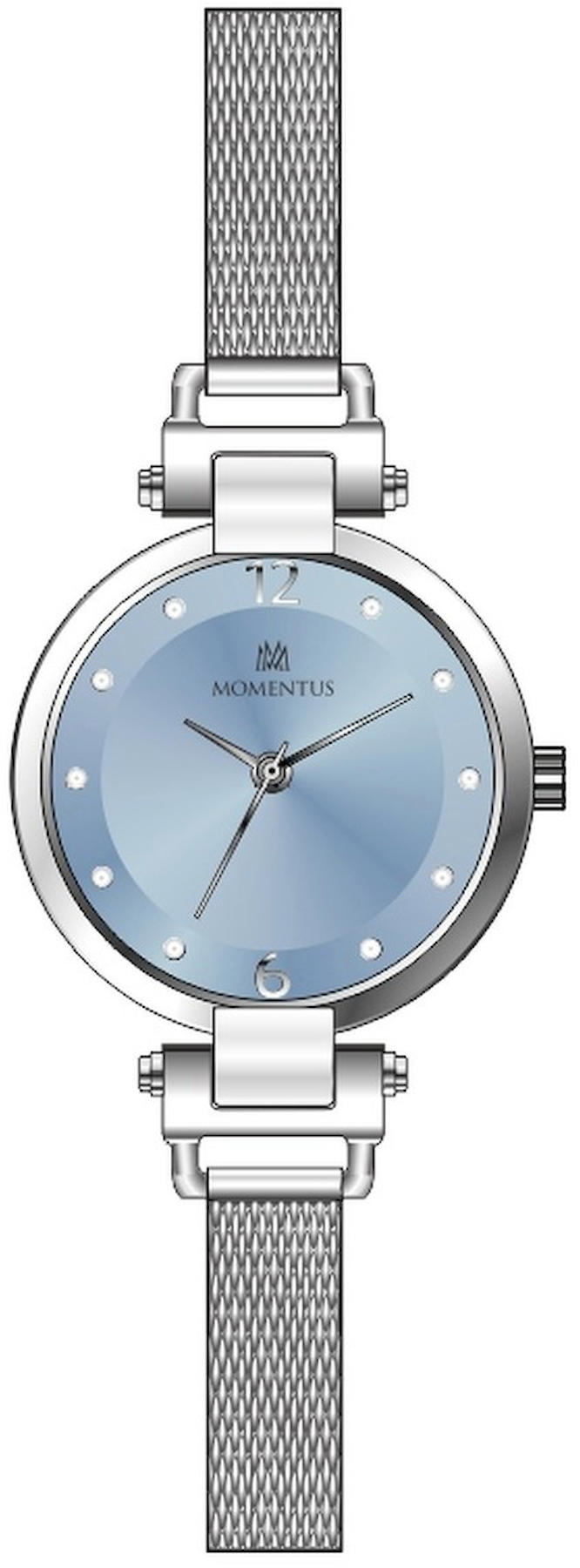 Momentus CW114S-12SS 32 mm Gri Çelik Kordon Analog Kadın Kol Saati