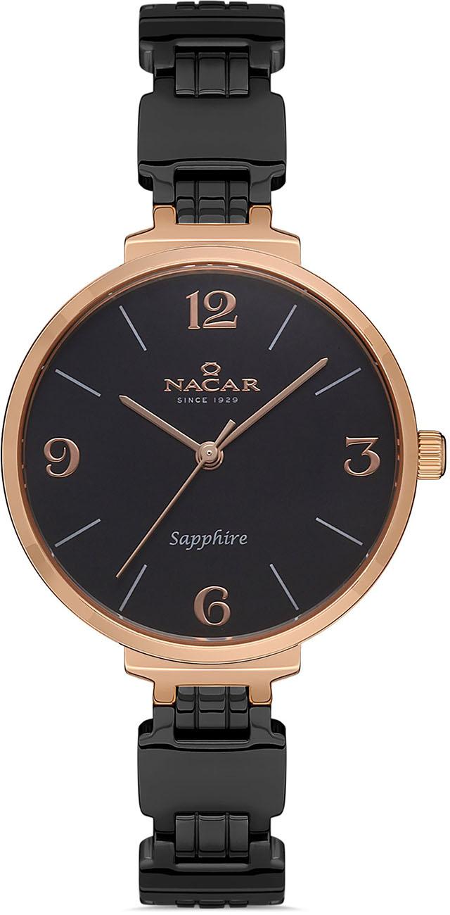 Nacar 34-39B231-RBM 33 mm Siyah Metal Kordon Analog Kadın Kol Saati