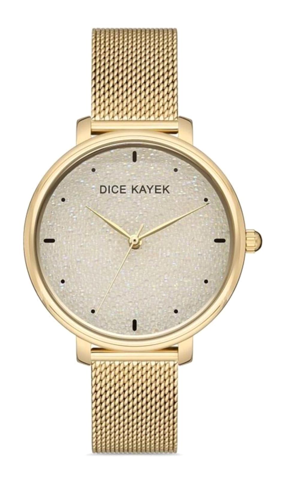 Dice Kayek DK.1.AG1267.02 32 mm Altın Çelik-Hasır Kordon Analog Kadın Kol Saati