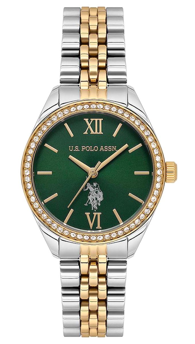 U.S. Polo Assn USPA2085-07 30 mm Altın-Gri Çelik Kordon Analog Kadın Kol Saati