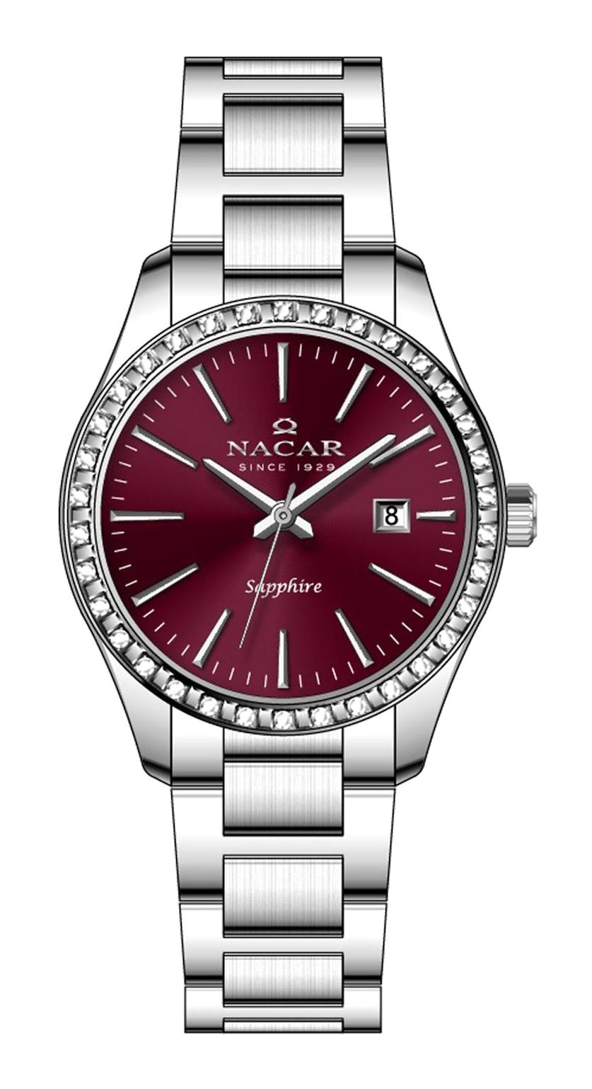 Nacar NC33-398305-ARMS Takvimli 32 mm Gri Metal Kordon Analog Kadın Kol Saati