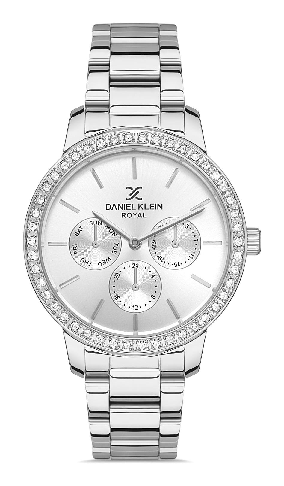 Daniel Klein DKE.1.10228.1 Takvimli 34 mm Gri Metal Kordon Analog Kadın Kol Saati