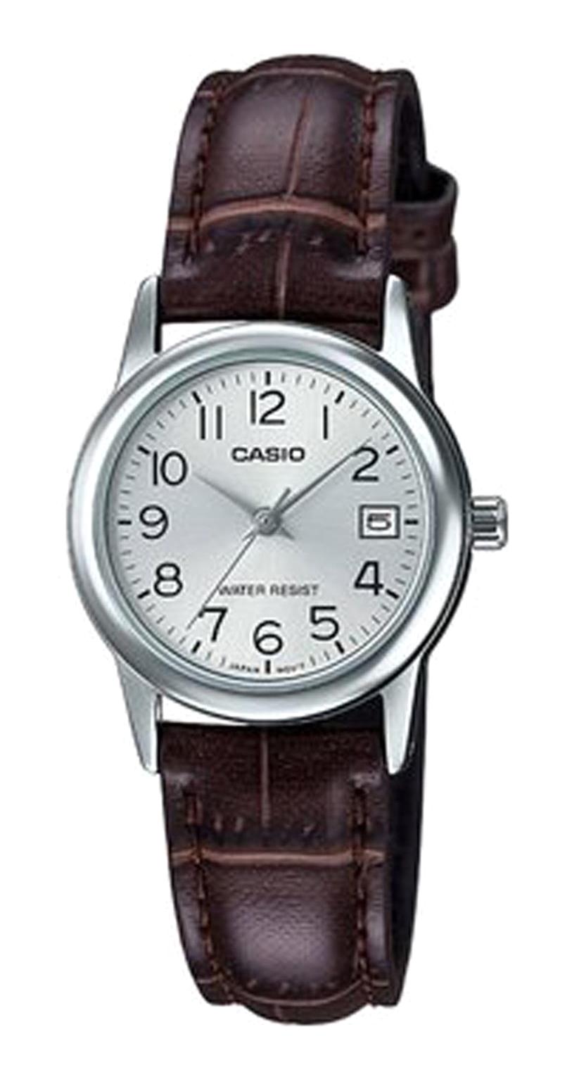 Casio LTP-V002L-7B2UDF Takvimli 25 mm Kahverengi Çelik Kordon Analog Kadın Kol Saati
