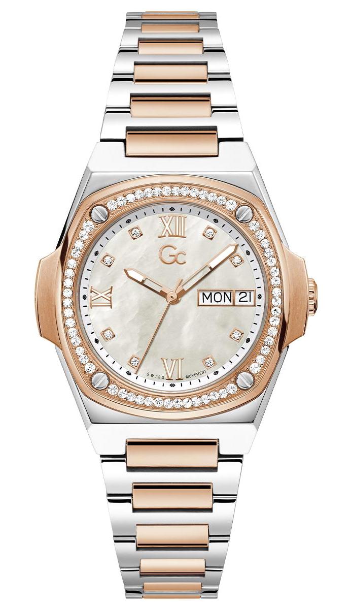 Guess GCY98005L1MF Takvimli 36 mm Gri-Rose Gold Çelik Kordon Analog Kadın Kol Saati