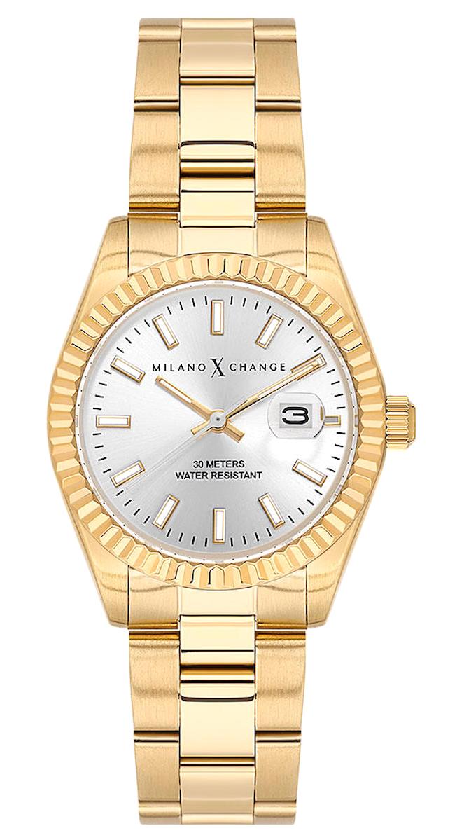 Milano X Change MXL6126 Takvimli 31 mm Altın Çelik Kordon Analog Kadın Kol Saati