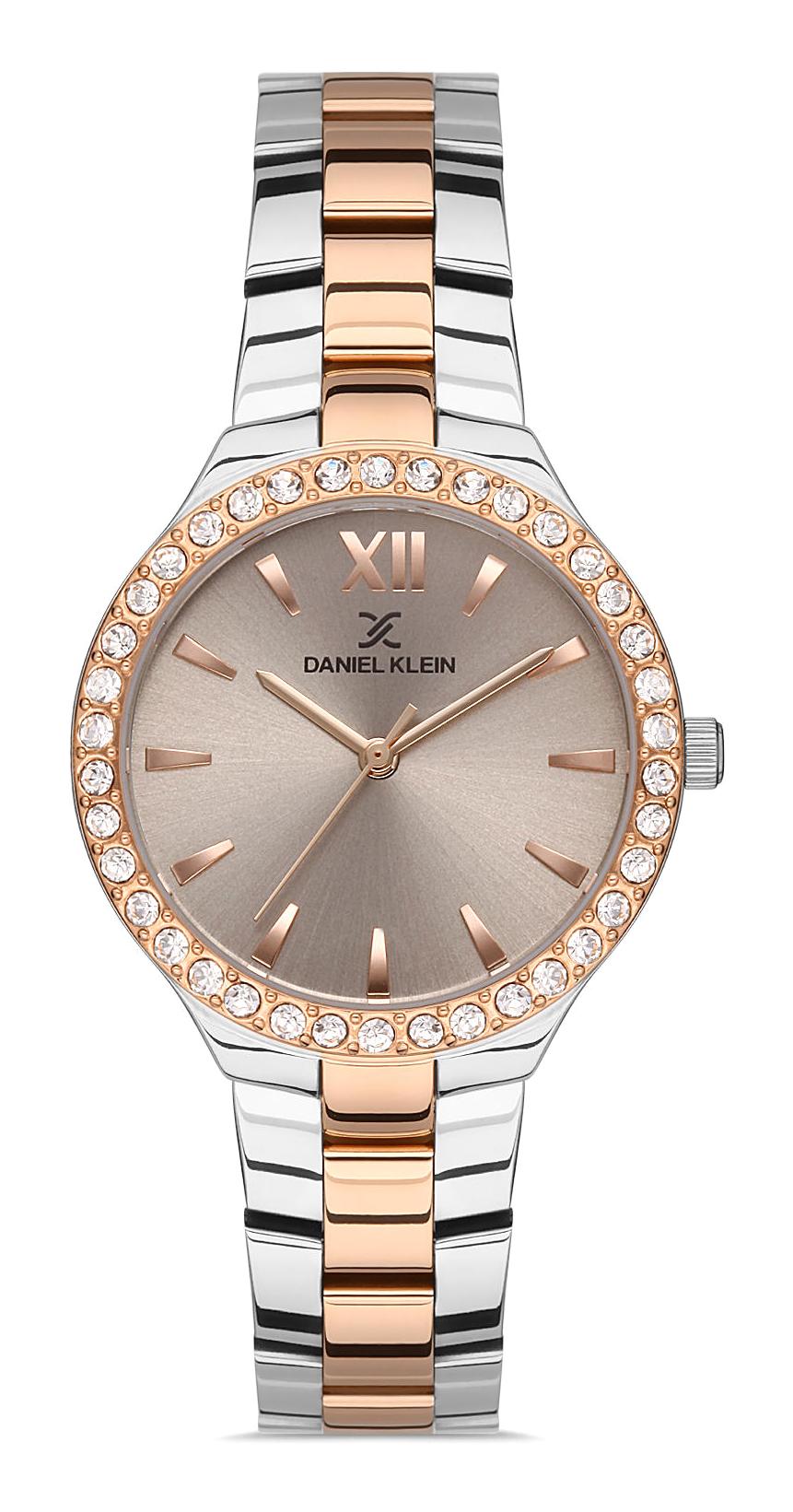 Daniel Klein DKE.1.10274.5 34 mm Gri-Rose Gold Metal Kordon Analog Kadın Kol Saati