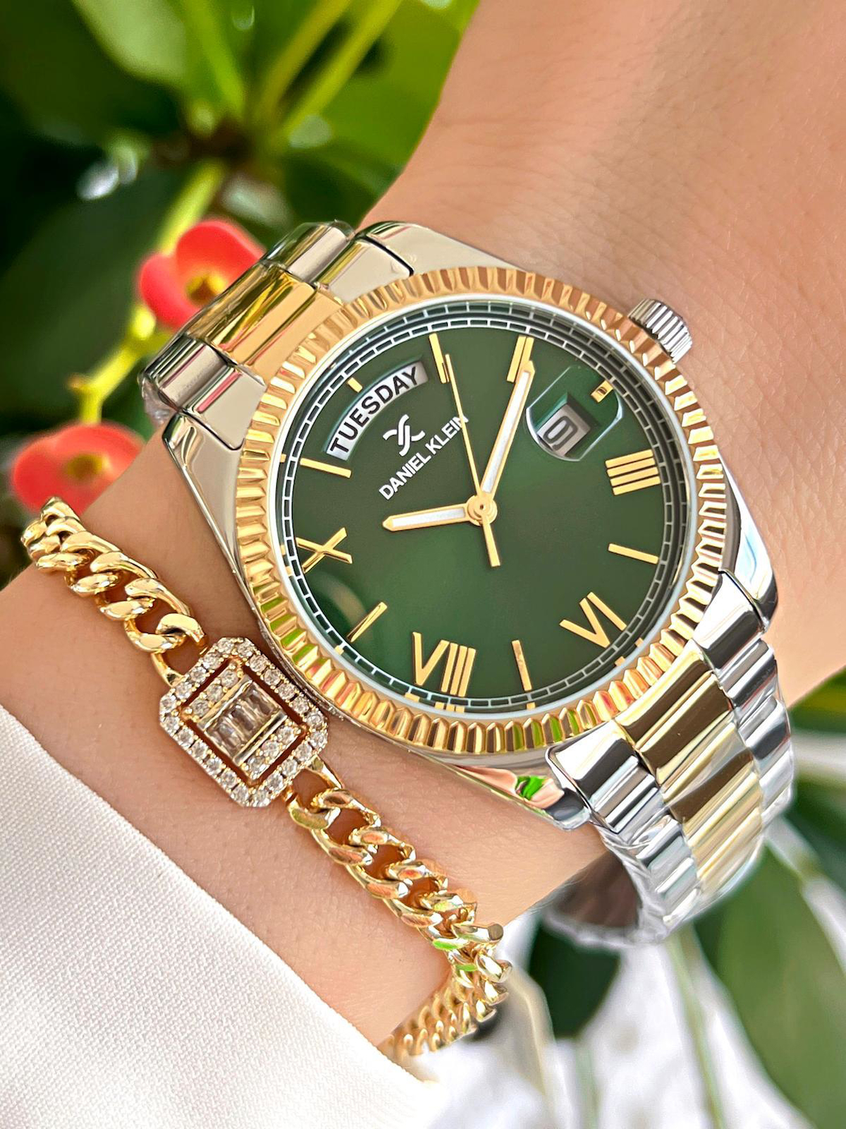 Daniel Klein BDK.13764.5 Takvimli 34 mm Altın-Gri Çelik Kordon Analog Kadın Kol Saati