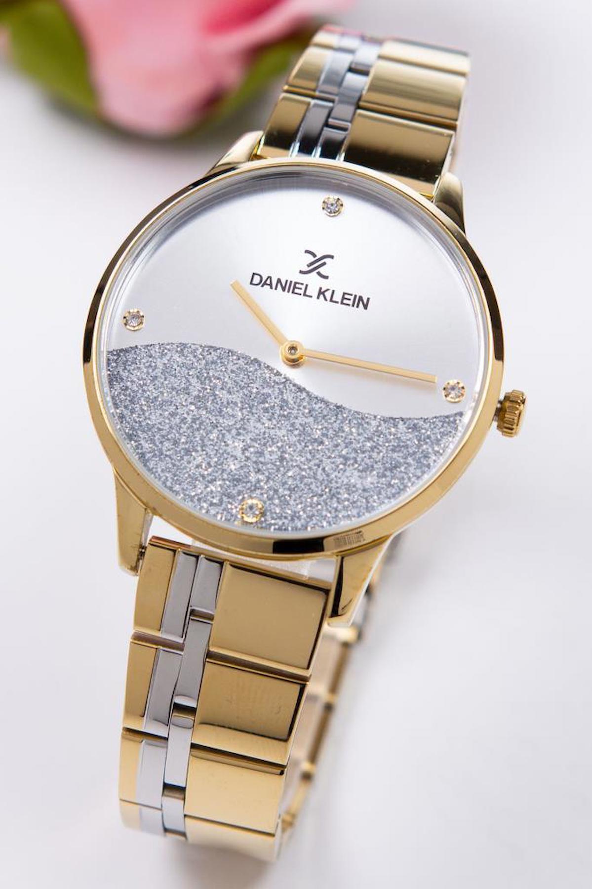 Daniel Klein LK12796-4 34 mm Altın-Gri Metal Kordon Analog Kadın Kol Saati