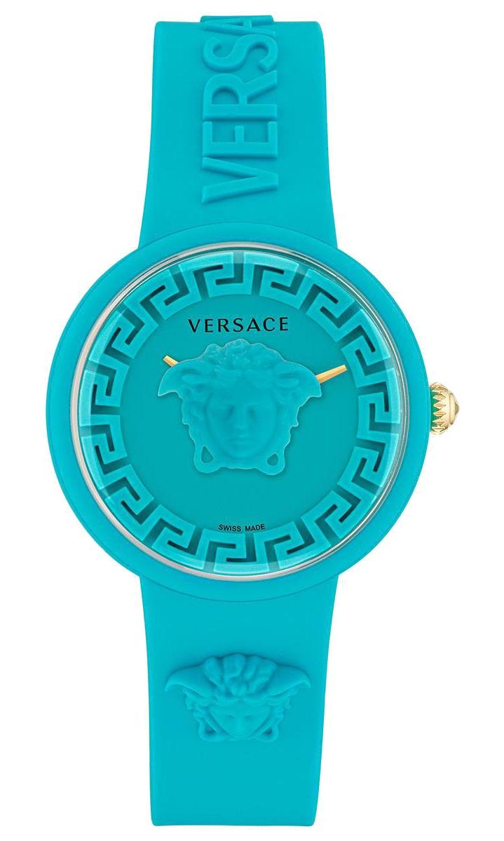 Versace VRSCVE6G00423 39 mm Turkuaz Silikon Kordon Analog Kadın Kol Saati