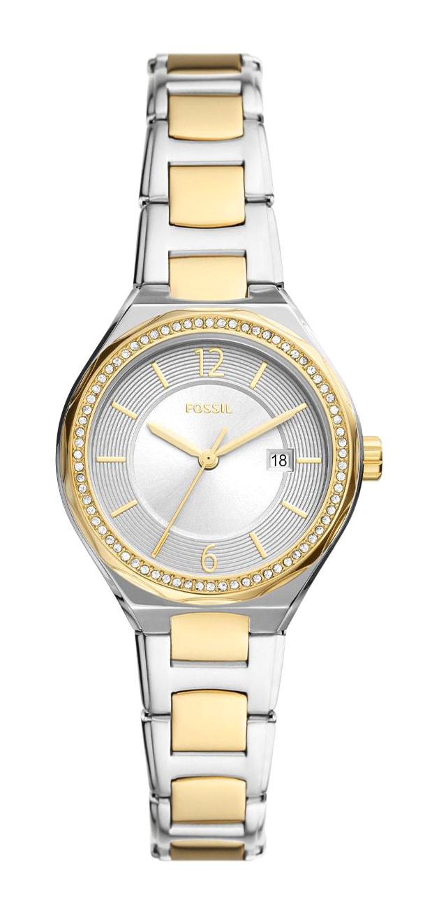 Fossil FBQ3802 30 mm Altın-Gri Çelik Kordon Analog Kadın Kol Saati