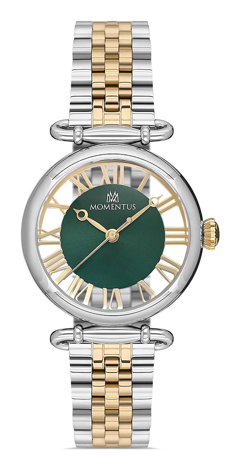 Momentus CW280S-15TG 34 mm Altın-Gri Çelik Kordon Analog Kadın Kol Saati