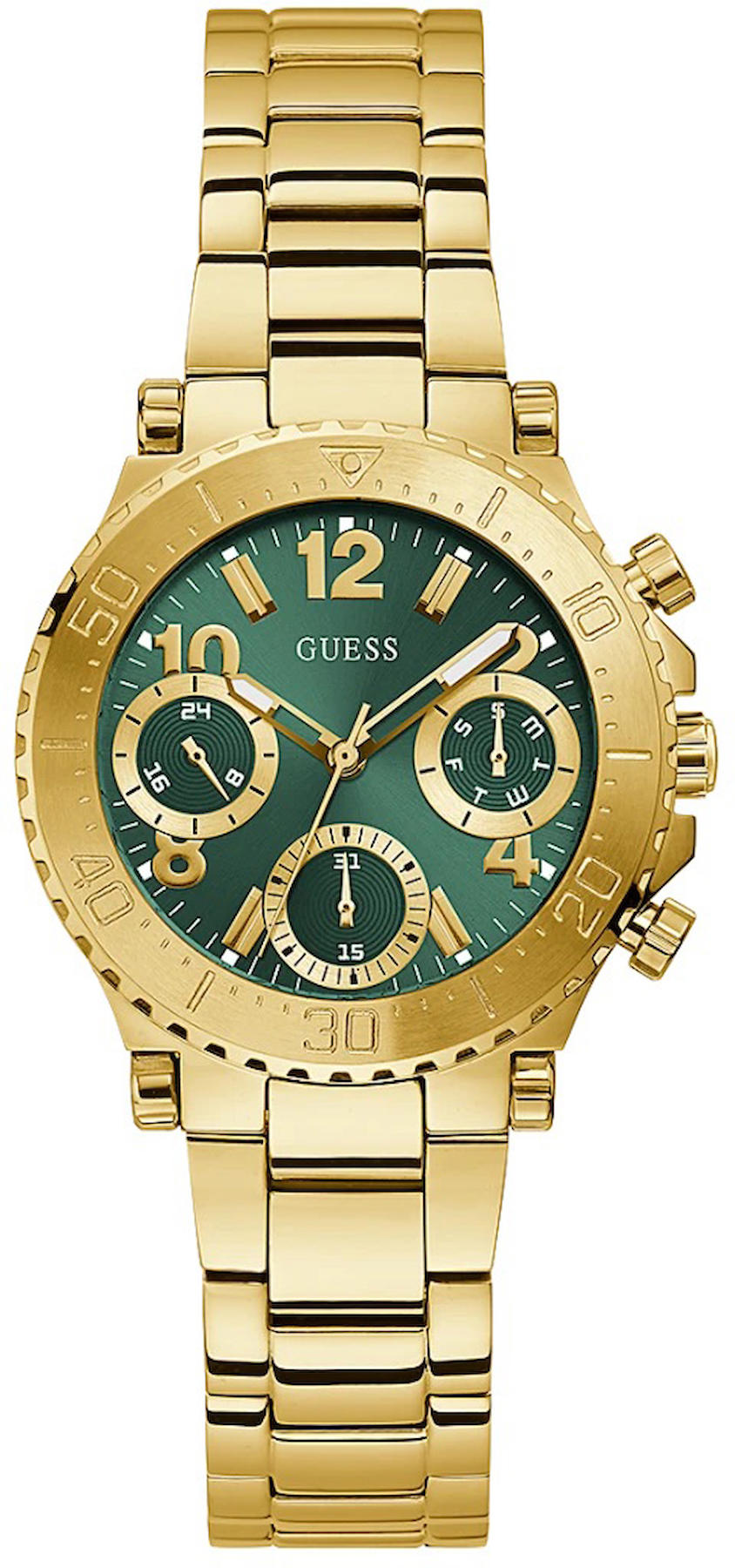 Guess GUGW0465L5 Takvimli 36 mm Altın Çelik Kordon Analog Kadın Kol Saati