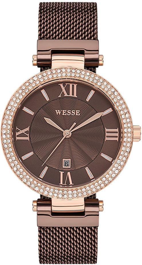 Wesse WWL300309MA Takvimli 36 mm Kahverengi Çelik Kordon Analog Kadın Kol Saati