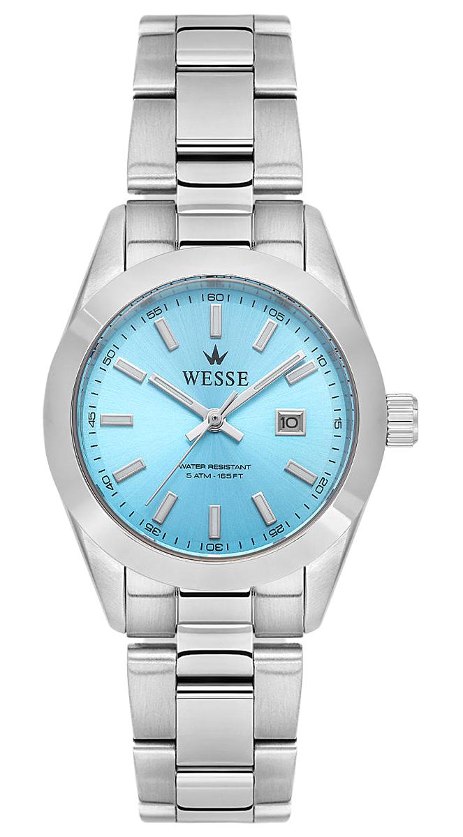 Wesse WWL111804 Takvimli 31 mm Gri Çelik Kordon Analog Kadın Kol Saati