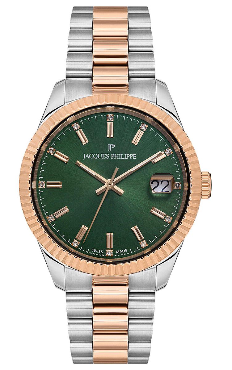 Jacques Philippe JPQLS2473X8 Takvimli 36 mm Altın Çelik Kordon Analog Kadın Kol Saati