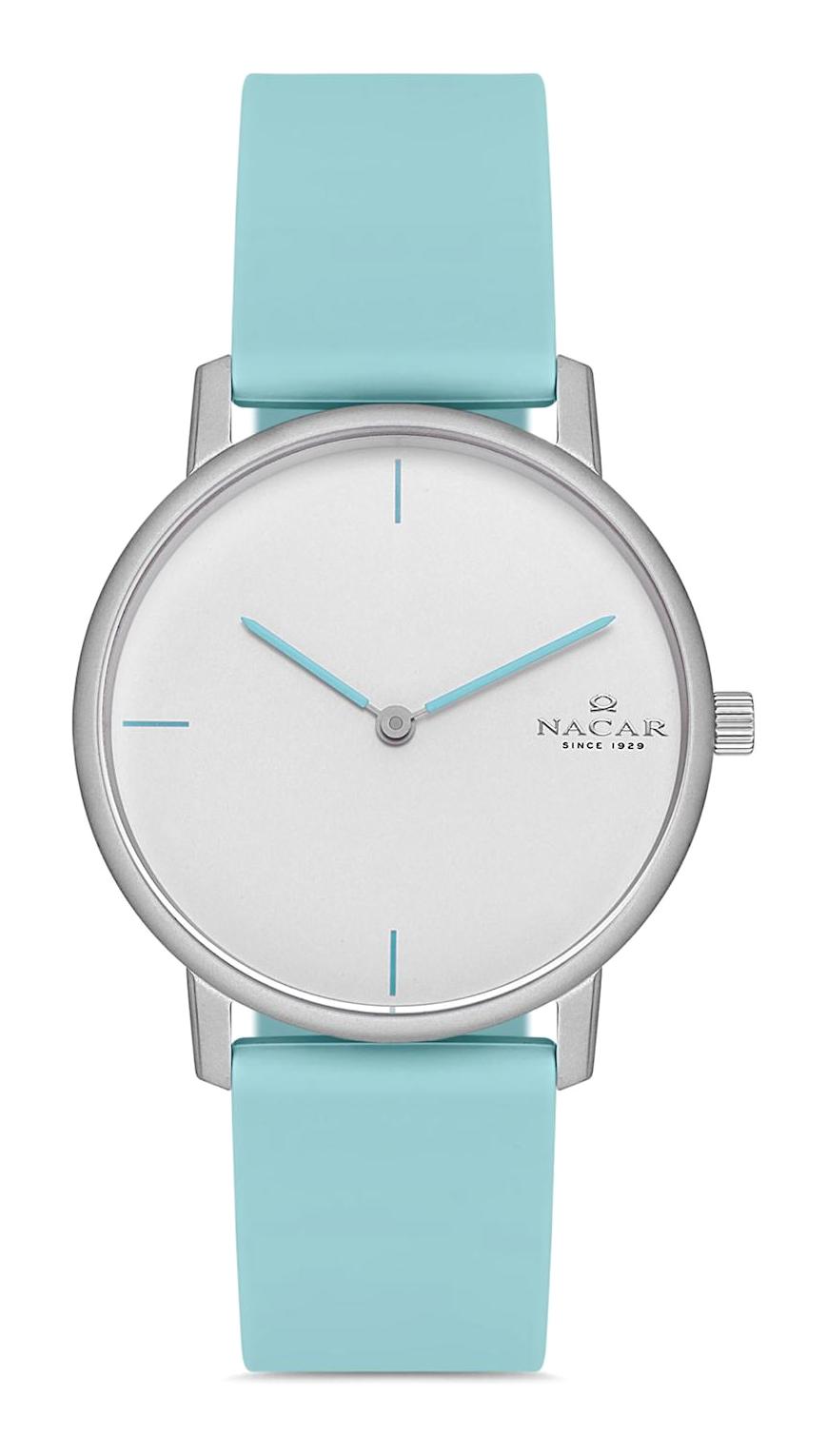 Nacar NC17-3920673-ASS3 35 mm Turkuaz Silikon Kordon Analog Kadın Kol Saati