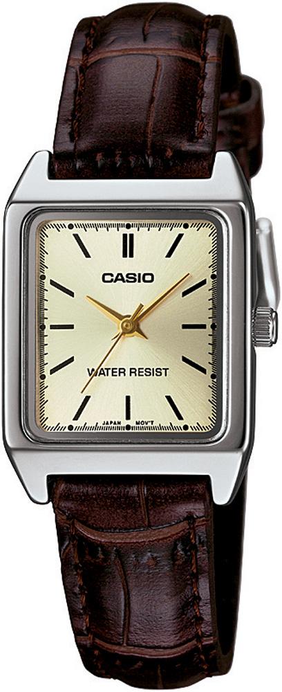 Casio LTP-V007L-9EUDF 22 mm Kahverengi Deri Kordon Analog Kadın Kol Saati