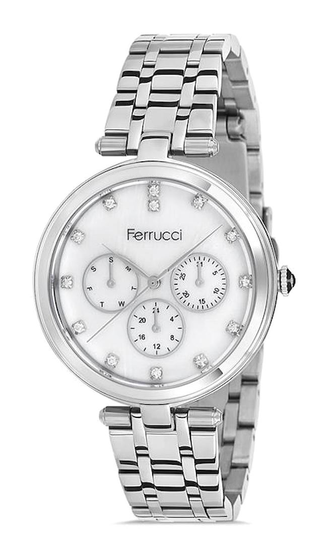 Ferrucci FFQ111614.A39 35 mm Gri Metal Kordon Analog Kadın Kol Saati