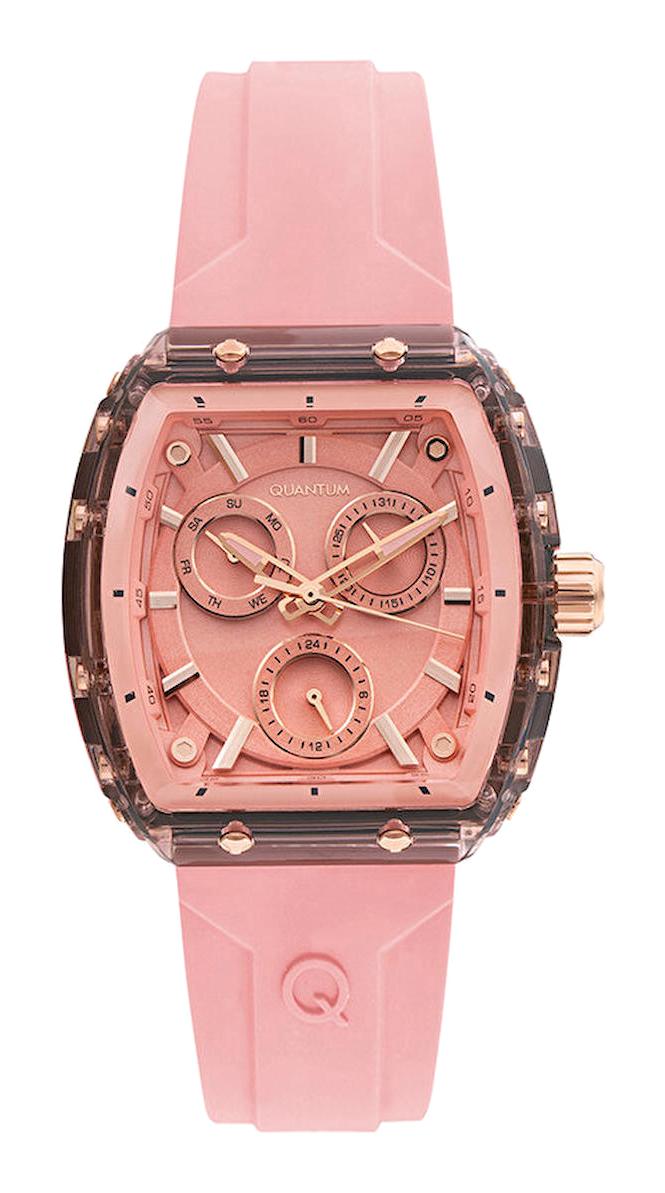 Quantum IML1110.087 Takvimli 38 mm Pembe Silikon Kordon Analog Kadın Kol Saati
