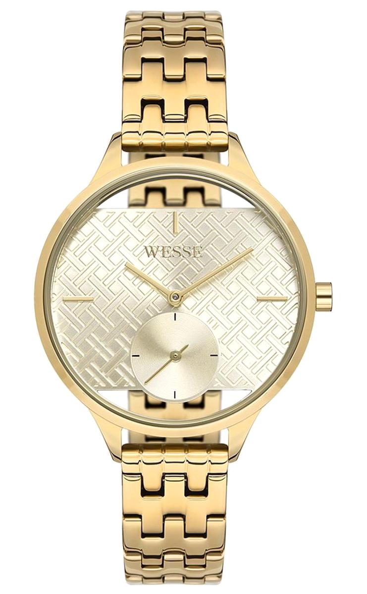 Wesse WWL109603 37 mm Altın Çelik Kordon Analog Kadın Kol Saati