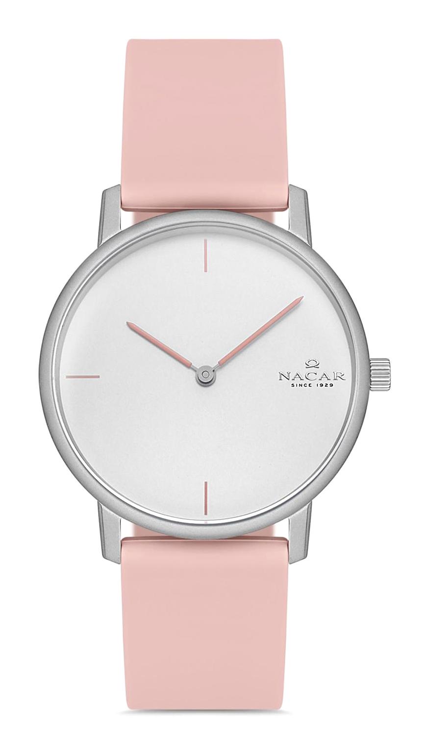 Nacar NC17-3920673-ASS9 35 mm Somon Silikon Kordon Analog Kadın Kol Saati