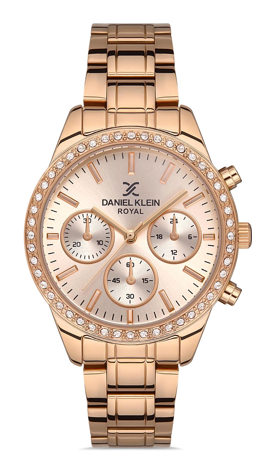 Daniel Klein DKE.1.10231.2 Takvimli 34 mm Rose Gold Metal Kordon Analog Kadın Kol Saati