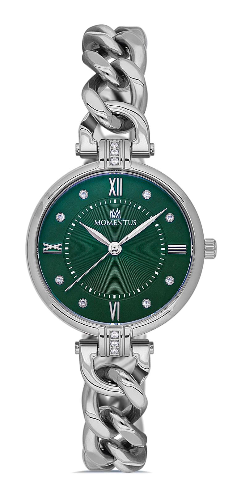 Momentus SW232S-15SS 30 mm Gri Çelik Kordon Analog Kadın Kol Saati