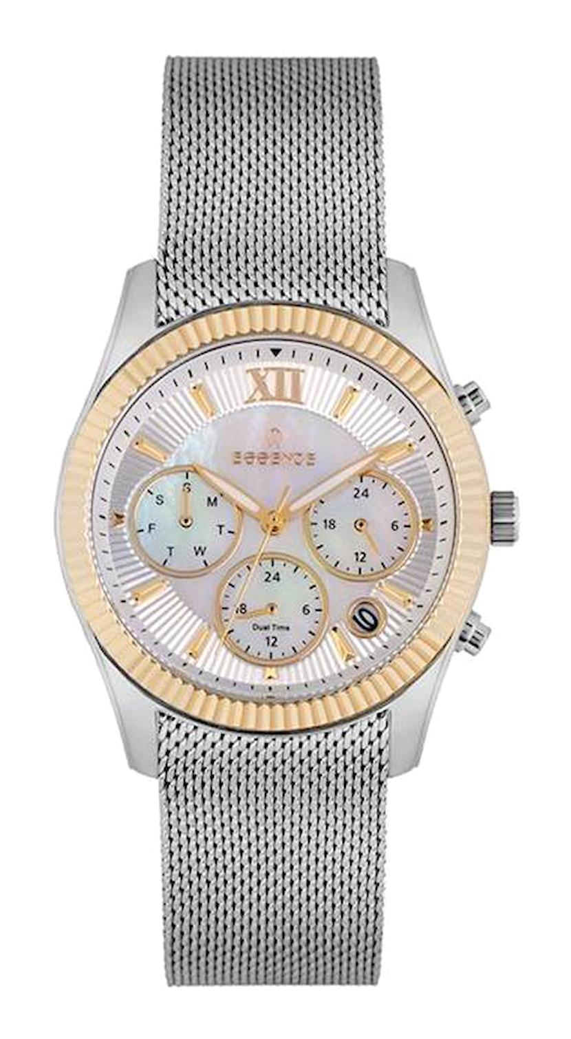 Essence ES6577FE.220 Takvimli 38 mm Gri Hasır Kordon Analog Kadın Kol Saati