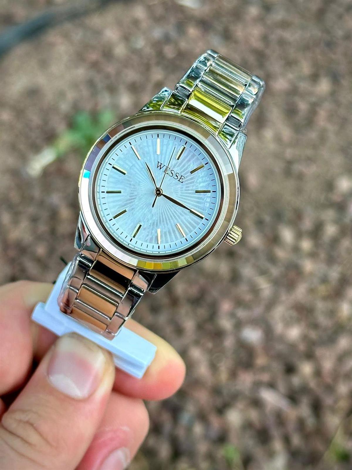 Wesse WWL110804 37 mm Altın-Gri Çelik Kordon Analog Kadın Kol Saati