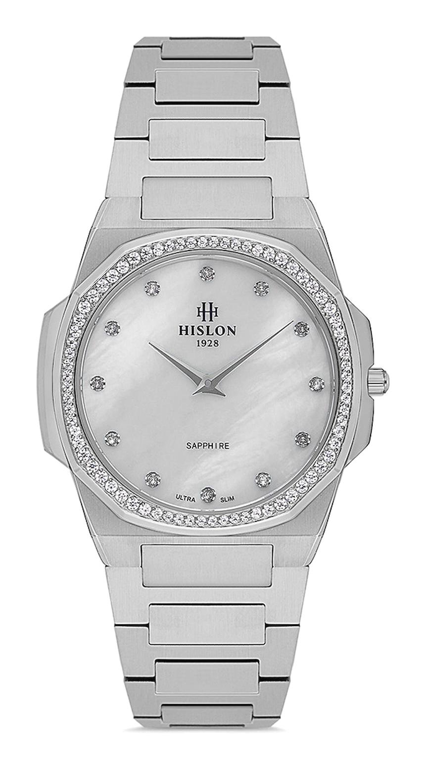 Hislon QL127S-09SS 32 mm Gri Çelik Kordon Analog Kadın Kol Saati