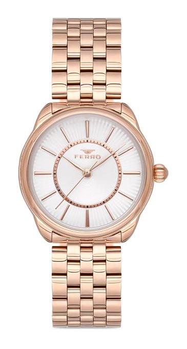 Ferro F21152A-C 32 mm Rose Gold Metal Kordon Analog Kadın Kol Saati
