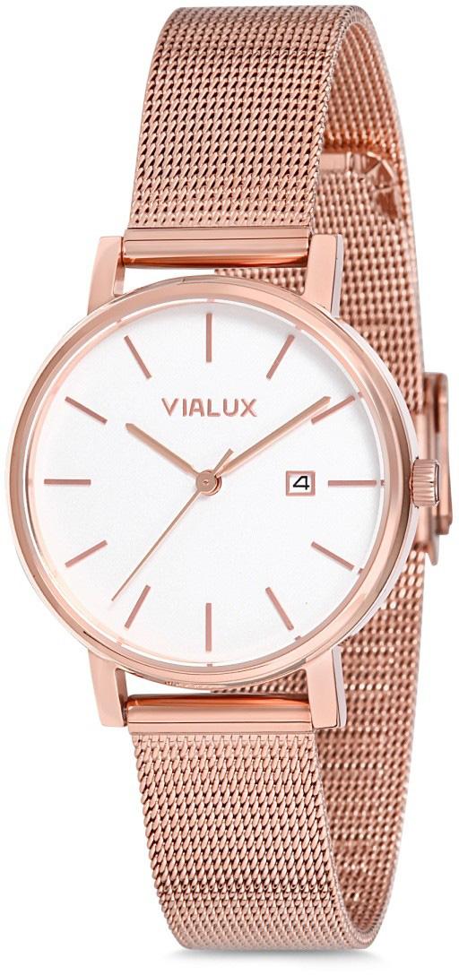 Vialux AJ511R-02SR Takvimli 30 mm Rose Gold Çelik Kordon Analog Kadın Kol Saati