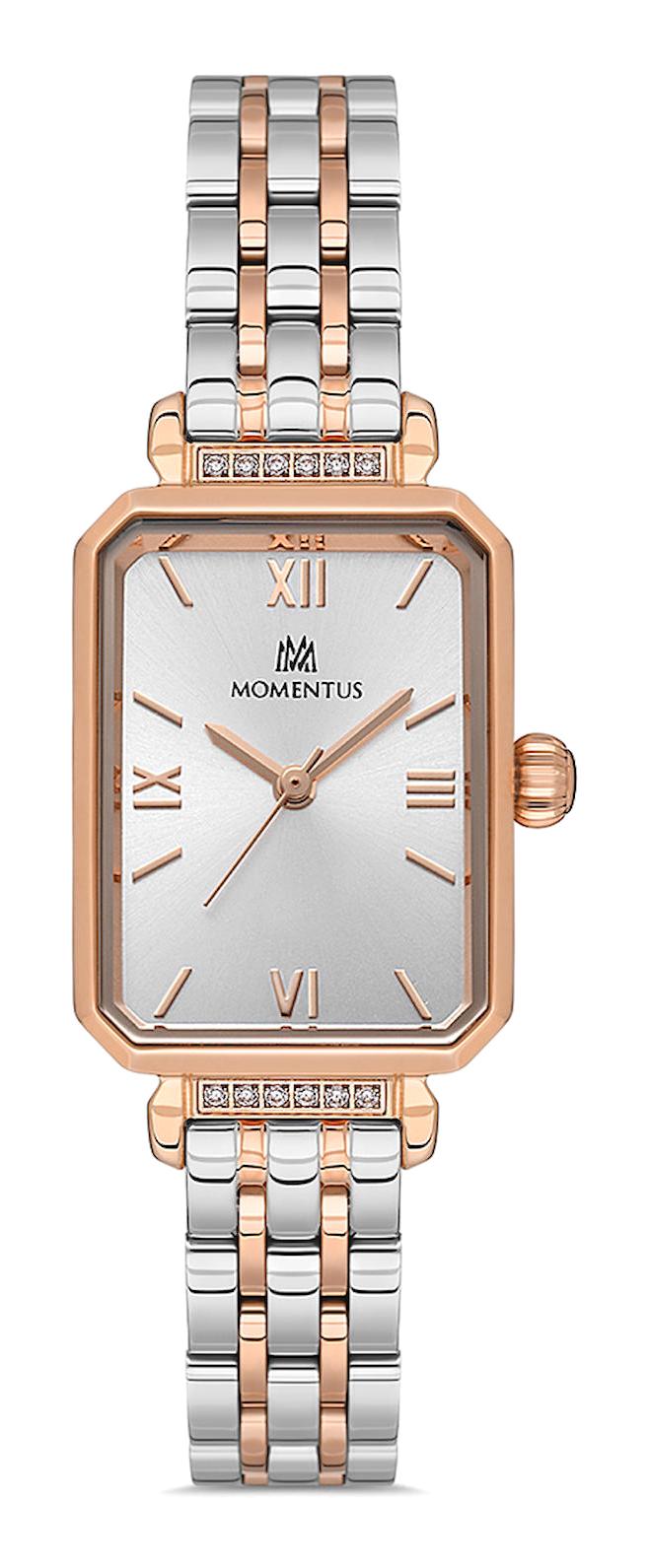 Momentus SS223T-02SR 20.5-35 mm Gri-Rose Gold Çelik Kordon Analog Kadın Kol Saati
