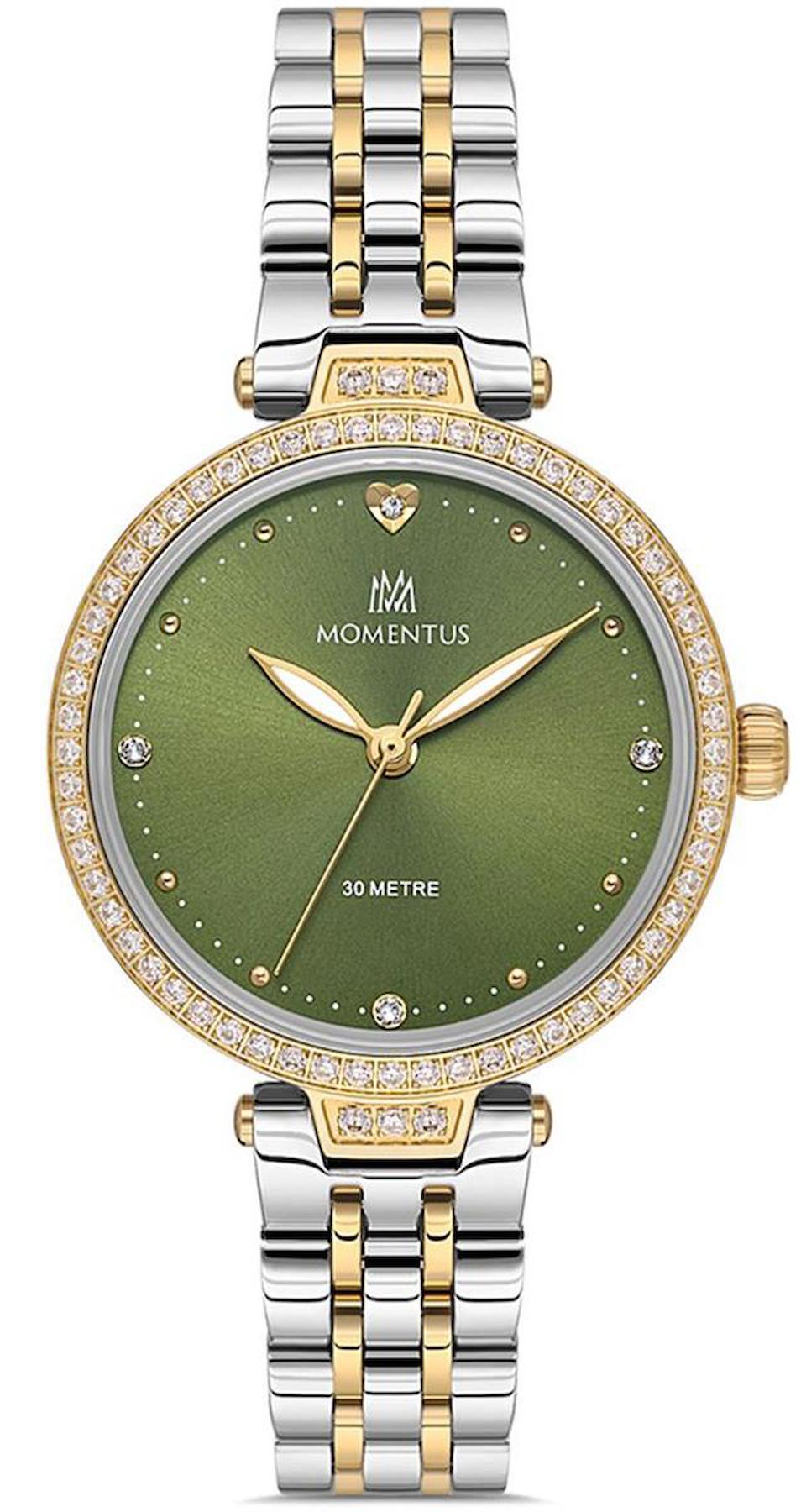 Momentus SS221T-15SG 32 mm Altın-Gri Çelik Kordon Analog Kadın Kol Saati