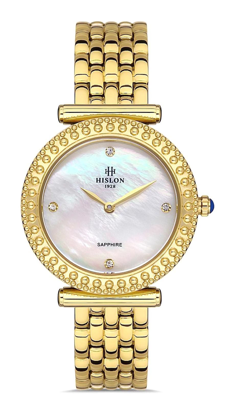 Hislon QL139G-09SG 33 mm Altın Çelik Kordon Analog Kadın Kol Saati