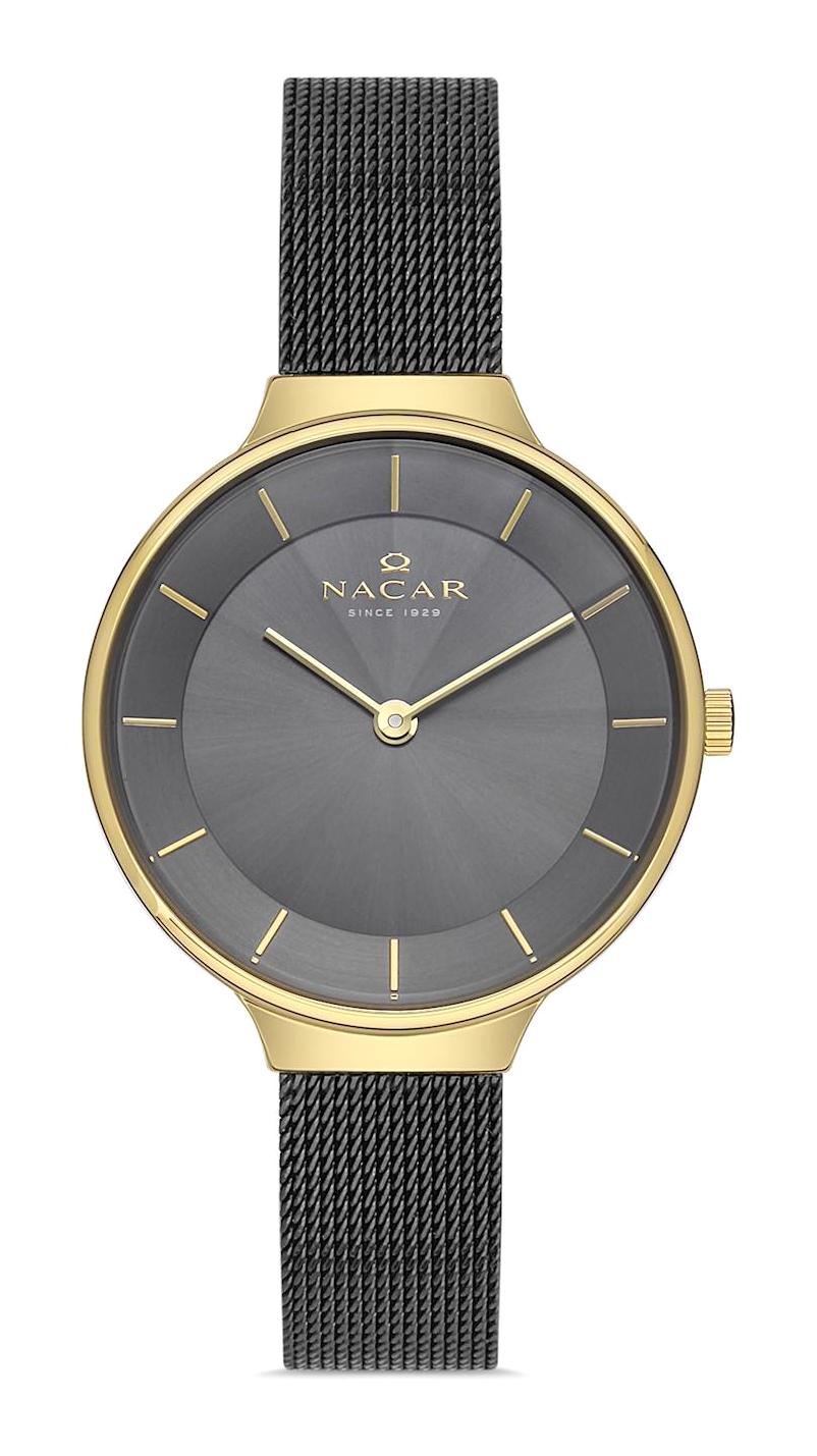 Nacar NC17-3920549-DGM 32 mm Gri Hasır Kordon Analog Kadın Kol Saati