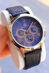 Bigotti 664628 36 mm Lacivert Deri Kordon Analog Kadın Kol Saati