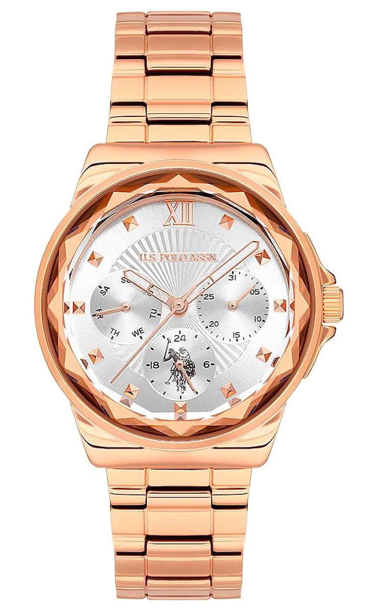 U.S. Polo Assn USPA2065-02 Takvimli 35 mm Rose Gold Çelik Kordon Analog Kadın Kol Saati