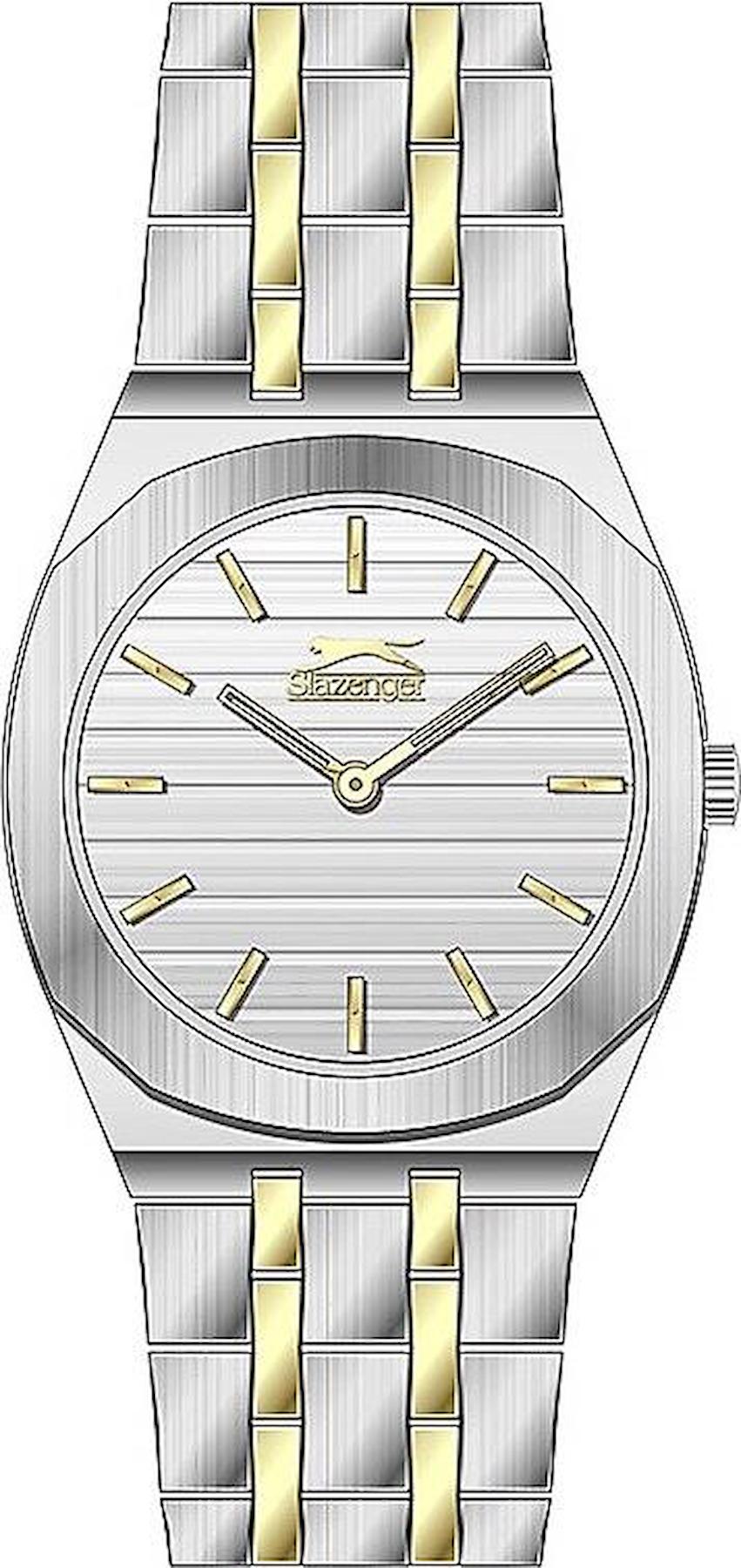 Slazenger SL.09.2311.3.10 36-40 mm Altın-Gri Çelik Kordon Analog Kadın Kol Saati