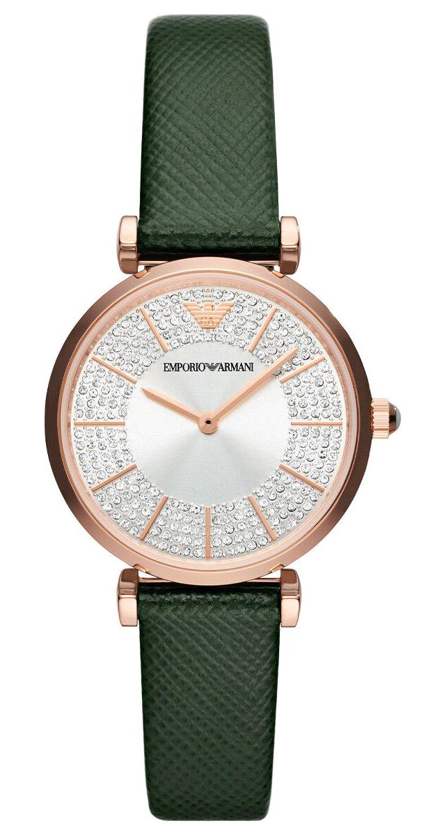 Emporio Armani AR11517 32 mm Yeşil Deri Kordon Analog Kadın Kol Saati